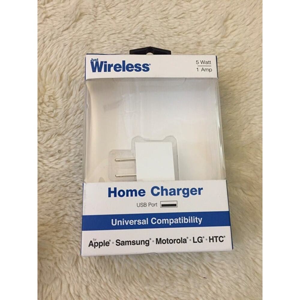Just Wireless 1A/5W 1-Port USB-A Home Charger - White